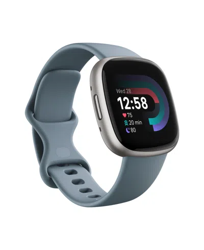 Fitbit Versa 4 Waterfall Blue Platinum Smartwatch, 39mm In Gray