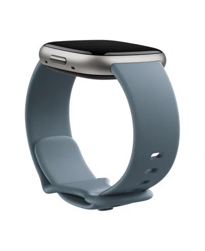 Fitbit Versa 4 Waterfall Blue Platinum Smartwatch, 39mm In Gray