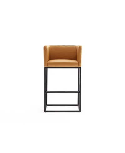 Manhattan Comfort Embassy Leatherette Upholstered Counter Stool In Brown