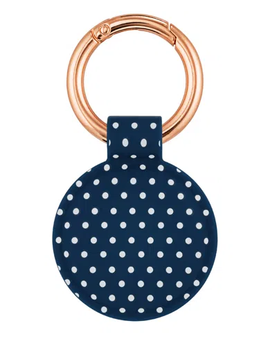 Withit Navy Dottie Silicone Clip-on Cover By Dabney Lee Designed For Apple Airtag In Black