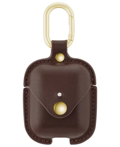 Withit Brown Leather Cover Designed For Apple Airpods In Brown