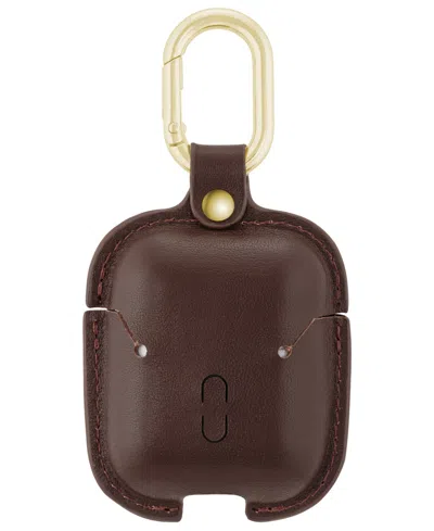 Withit Brown Leather Cover Designed For Apple Airpods In Brown
