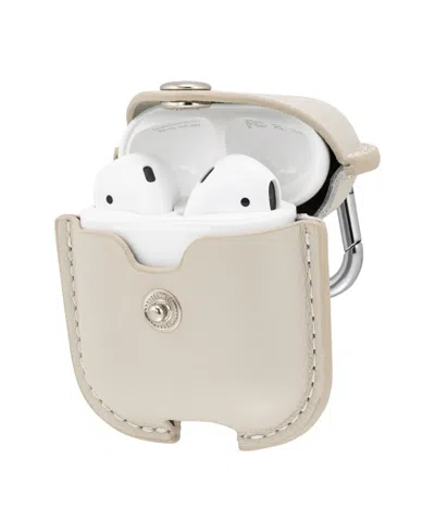 Withit Gray Leather Cover Designed For Apple Airpods In Brown