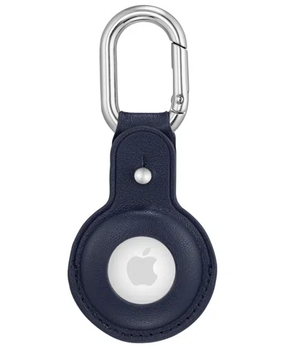 Withit Navy Leather Cover Designed For Apple Airtag In Blue