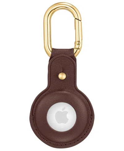 Withit Brown Leather Cover Designed For Apple Airtag In Brown