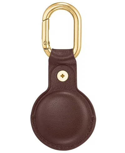 Withit Brown Leather Cover Designed For Apple Airtag In Brown