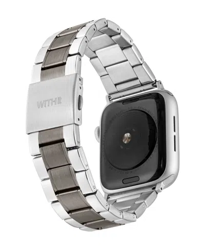 Withit Black And Silver-tone Stainless Steel Y-link Bracelet Designed For Apple Watch 42mm (series 1-3 Only In Silver