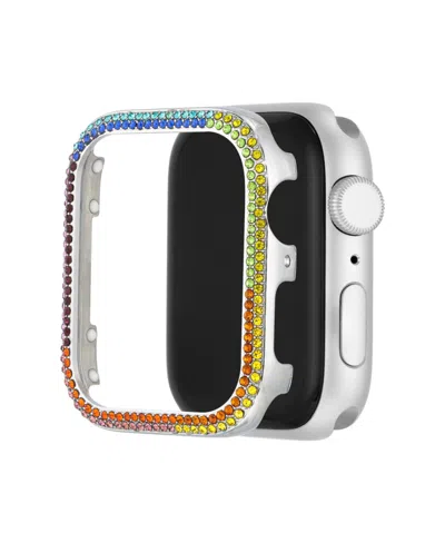 Steve Madden Women's Rainbow Crystal Protective Case Designed For Apple Watch 40mm In Silver