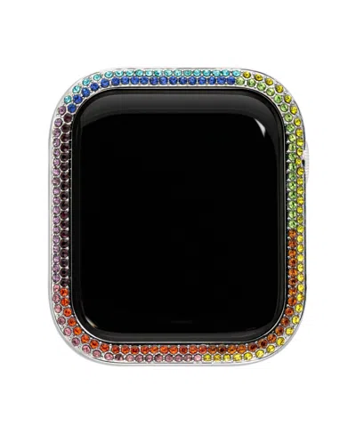 Steve Madden Women's Rainbow Crystal Protective Case Designed For Apple Watch 40mm In Silver