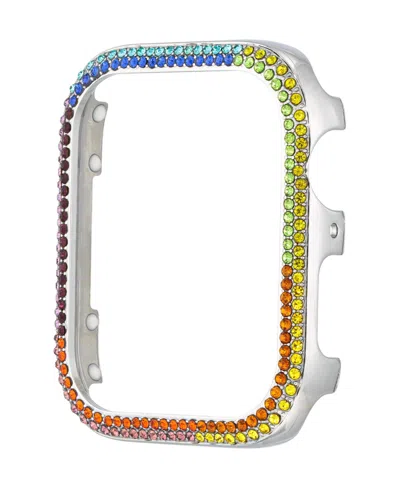 Steve Madden Women's Rainbow Crystal Protective Case Designed For Apple Watch 40mm In Silver