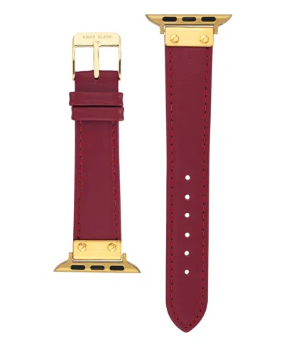 Anne Klein Women's Red Genuine Leather Band Designed For Apple Watch 42mm (series 10) & 38/40/41mm In Red