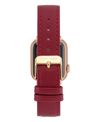 Anne Klein Women's Red Genuine Leather Band Designed For Apple Watch 42mm (series 10) & 38/40/41mm In Red