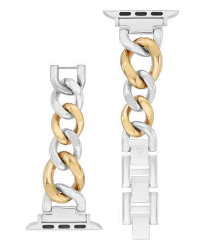Anne Klein Women's Two-tone Alloy Metal Chain Link Bracelet Designed For Apple Watch 42mm (series 1-3 Only) & 4 In Metallic