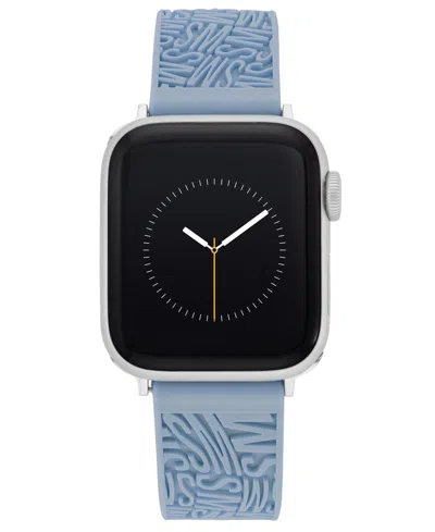 Steve Madden Women's Light Blue Silicone Debossed Swirl Logo Band Designed For Apple Watch 42mm (series 10) & 38/ In Blue