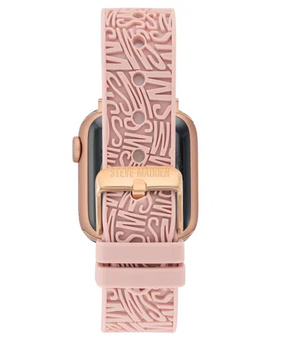 Steve Madden Women's Light Pink Silicone Debossed Swirl Logo Band Designed For Apple Watch 42mm (series 10) & 38/ In Pink