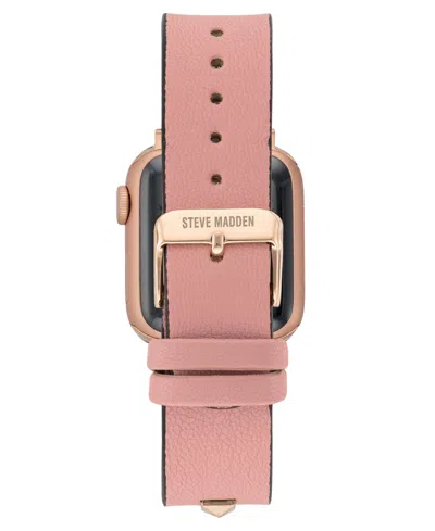 Steve Madden Women's Pink Faux Leather Stud Accented Band Designed For Apple Watch 42mm (series 10) & 38/40/41mm In Pink