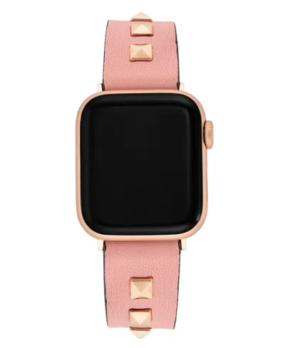Steve Madden Women's Pink Faux Leather Stud Accented Band Designed For Apple Watch 42mm (series 10) & 38/40/41mm In Pink