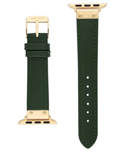 Anne Klein Women's Green Genuine Leather Band Designed For Apple Watch 42mm (series 10) & 38/40/41mm In Green