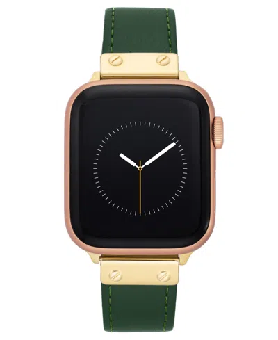 Anne Klein Women's Green Genuine Leather Band Designed For Apple Watch 42mm (series 10) & 38/40/41mm In Green