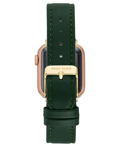 Anne Klein Women's Green Genuine Leather Band Designed For Apple Watch 42mm (series 10) & 38/40/41mm In Green
