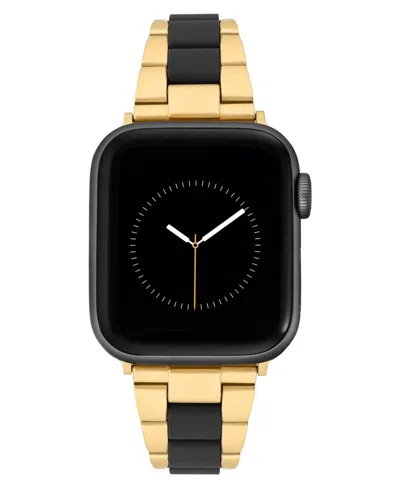 Anne Klein Women's Gold-tone And Black Tide Plastic Bracelet Designed For Apple Watch 42mm (series 10) & 38/40/ In Gold