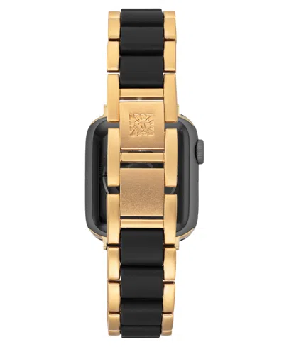 Anne Klein Women's Gold-tone And Black Tide Plastic Bracelet Designed For Apple Watch 42mm (series 10) & 38/40/ In Gold