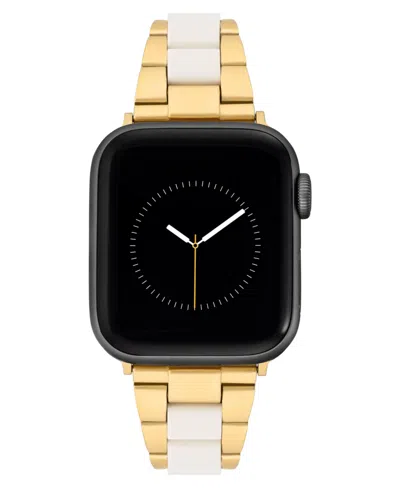 Anne Klein Women's Gold-tone And White Tide Plastic Bracelet Designed For Apple Watch 42mm (series 1-3 Only) &  In Gold