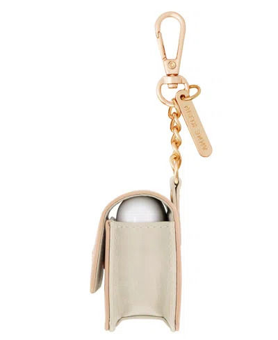Anne Klein Women's Blush Pink And Beige Faux Leather Case With Spring Clip Designed For Airpods In Multi