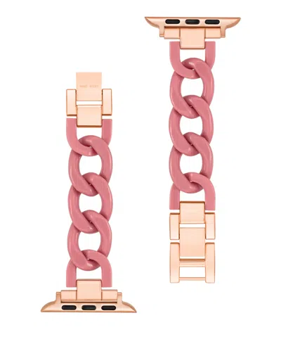 Nine West Women's Plastic Chain Link Bracelet Designed For Apple Watch 42mm (series 10) & 38/40/41mm In Pink