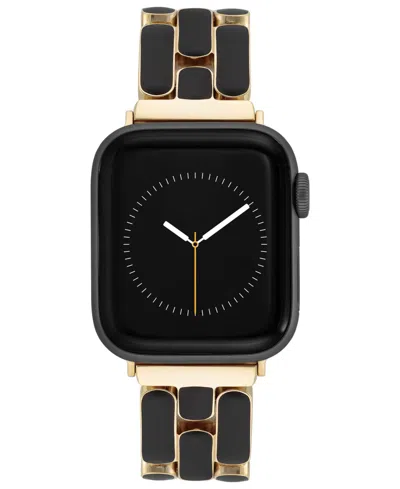 Anne Klein Women's Black Enamel And Gold-tone Alloy Metal Bracelet Designed For Apple Watch 42mm (series 10) &  In Multi