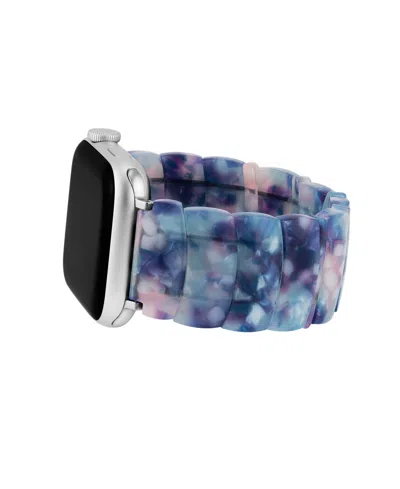 Anne Klein Women's Blue Marbled Acetate Expansion Bracelet Designed For Apple Watch 42mm (series 1-3 Only) & 44 In Blue