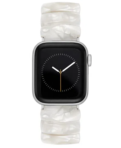 Anne Klein Women's Ivory Marbled Acetate Expansion Bracelet Designed For Apple Watch 42mm (series 10) & 38/40/4 In White