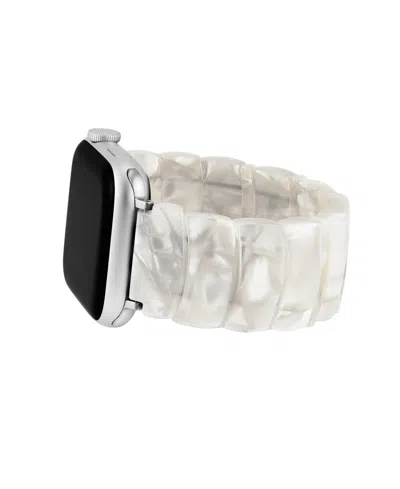 Anne Klein Women's Ivory Marbled Acetate Expansion Bracelet Designed For Apple Watch 42mm (series 10) & 38/40/4 In White