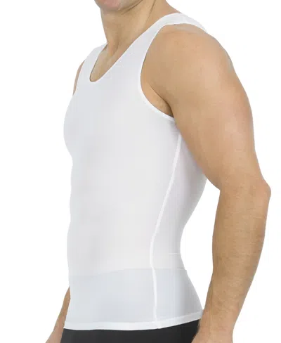 Instaslim Men's Big & Tall Power Mesh Compression Muscle Tank Top In White