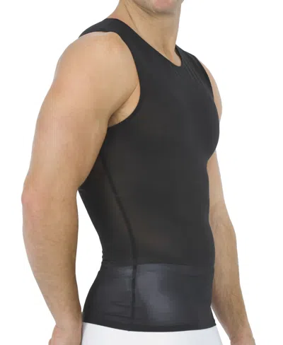 Instaslim Men's Big & Tall Power Mesh Compression Sleeveless Crewneck Shirt In Black
