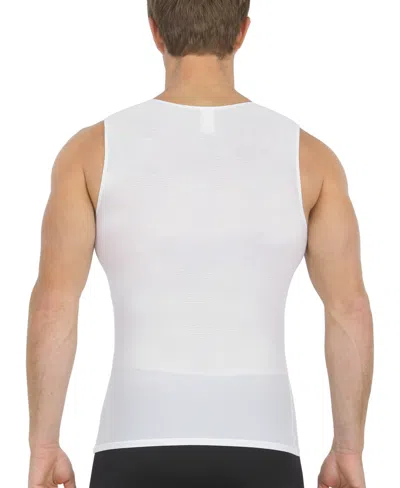 Instaslim Men's Big & Tall Power Mesh Compression Sleeveless V-neck Shirt In White