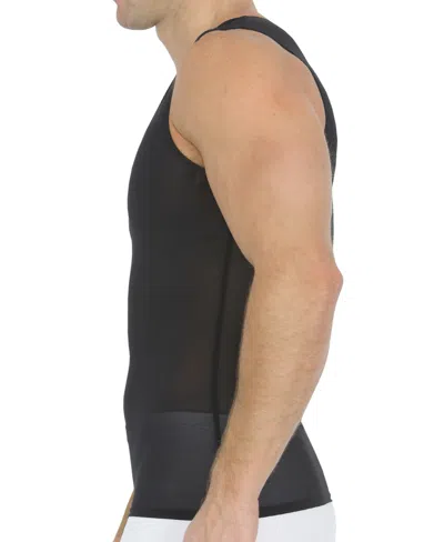 Instaslim Men's Big & Tall Power Mesh Compression Sleeveless V-neck Shirt In Black