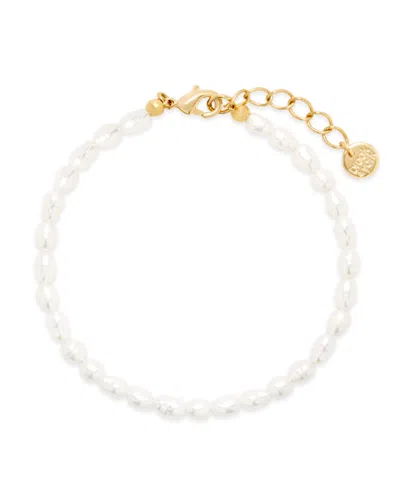 Brook & York Lillian Baroque Freshwater Imitation Pearl Bead Bracelet In Gold