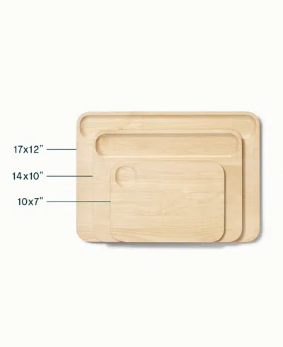 Caraway Birch Wood 4 Piece Cutting Board Set In Brown