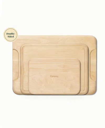 Caraway Birch Wood 4 Piece Cutting Board Set In Brown