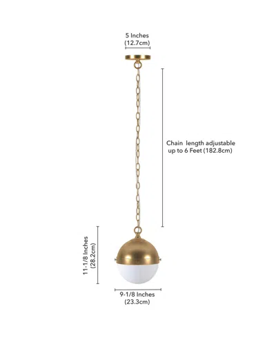 Hudson & Canal Aurora 11.13" Metal Pendant With Glass Shade In Gold