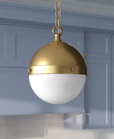 Hudson & Canal Aurora 11.13" Metal Pendant With Glass Shade In Gold