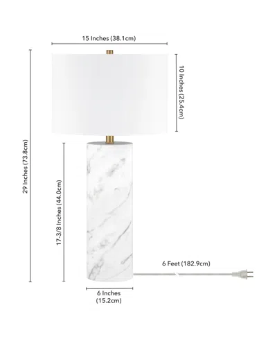 Hudson & Canal Elise 29.5" Metal Table Lamp With Fabric Shade