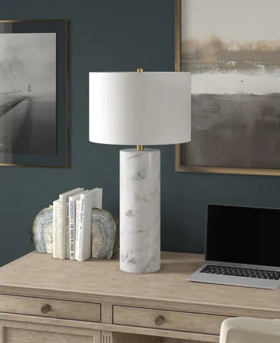 Hudson & Canal Elise 29.5" Metal Table Lamp With Fabric Shade