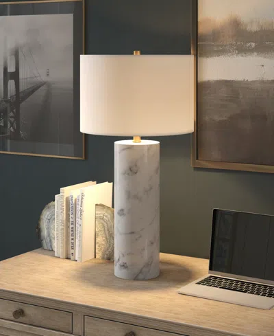 Hudson & Canal Elise 29.5" Metal Table Lamp With Fabric Shade