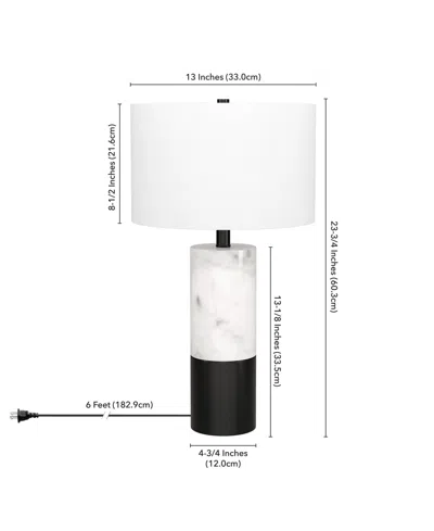 Hudson & Canal Liana 23.75" Metal Table Lamp With Fabric Shade