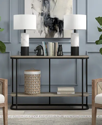 Hudson & Canal Liana 23.75" Metal Table Lamp With Fabric Shade