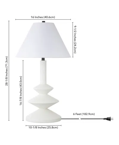 Hudson & Canal Abilene 28" Resin Triple Gourd Lamp With Fabric Shade In White