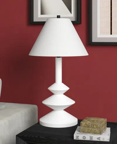 Hudson & Canal Abilene 28" Resin Triple Gourd Lamp With Fabric Shade In White