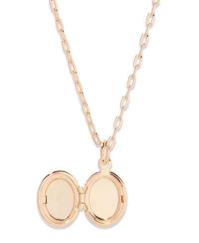 Brook & York Isla Initial Petite Oval Locket Necklace In Gold